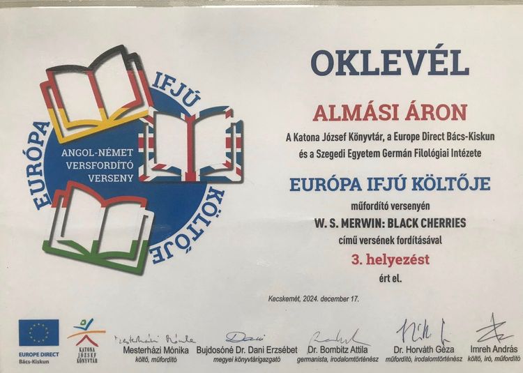 „Európa Ifjú Költője”