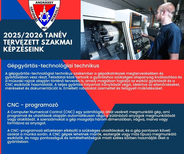 2024/2025 tanévben induló nappali és esti képzéseink