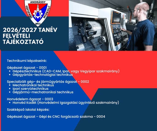 FELVÉTELI TÁJÉKOZTATÓ a 2026/2027. tanévre